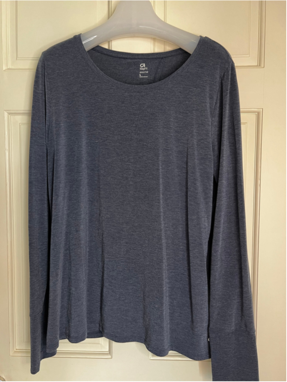 Gap Fit Tie Back Long Sleeve Tee Indigo Blue Women’s L - Picture 5 of 7